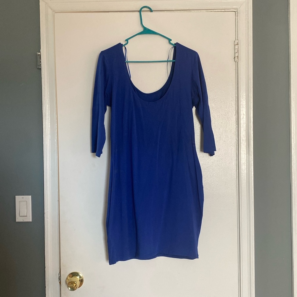 Blue 1/2 sleeve mini dress